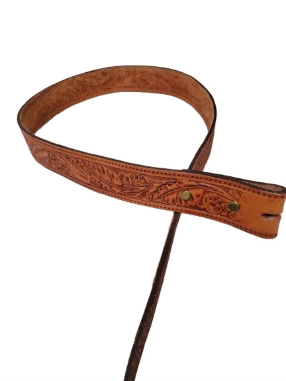 Vintage Hand Tooled Leather Belt Size 40
